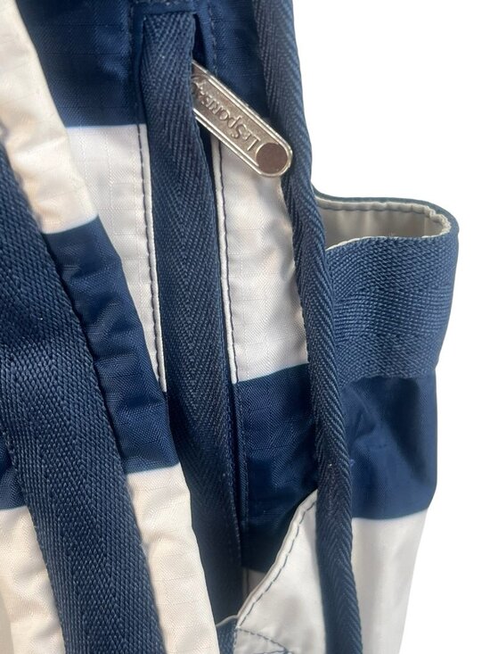 Lesportsac Navy/White Stripped Route Backpack Double Compartment main image 10